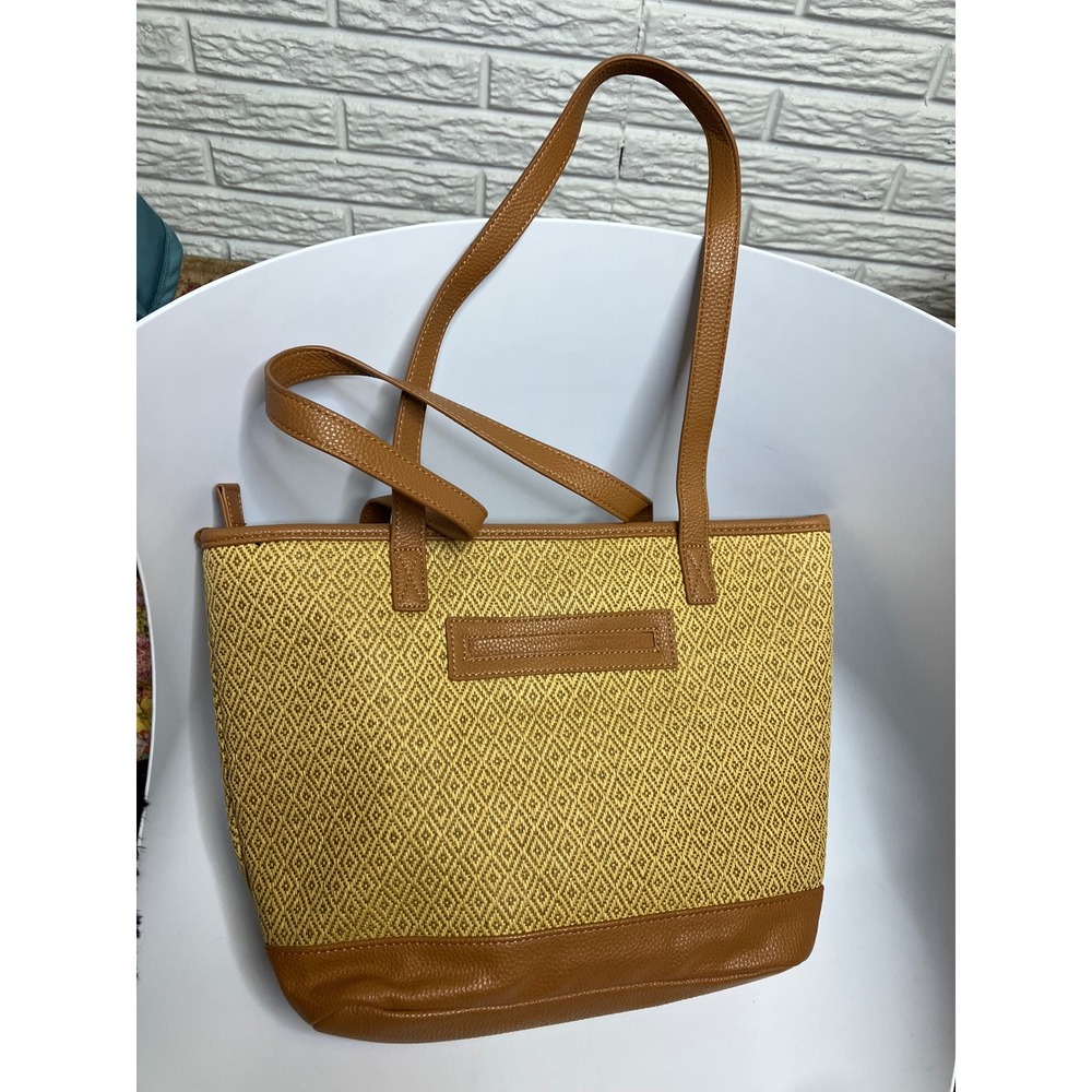 Thirty-one‎ little dreamer tote shoulder bag tan straw exterior casual neutral